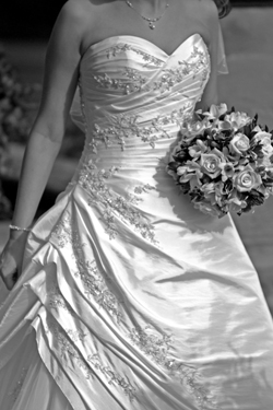 black and white classic wedding photography wedding dress